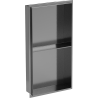 Mexen X-Wall-NR étagère encastrée sans collerette avec étagère 60 x 30 cm, gris pistolet brossé - 19E1603010S