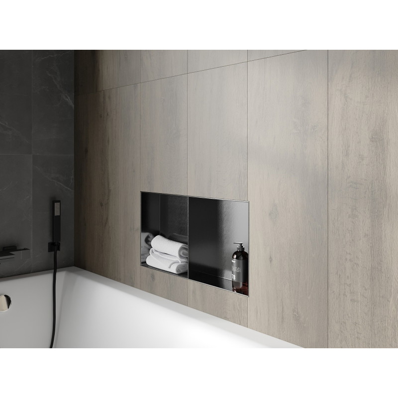 Mexen X-Wall-NR étagère encastrée sans collerette avec étagère 60 x 30 cm, gris pistolet brossé - 19E1603010S
