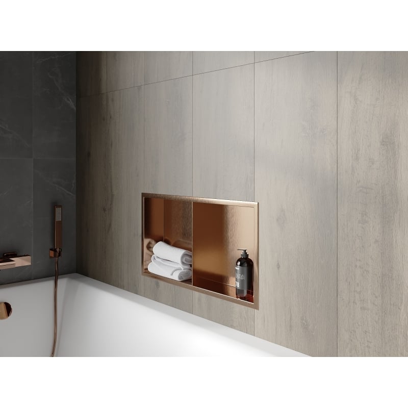 Mexen X-Wall-R niche avec bride et étagère 60 x 30 cm, cuivre brossé - 19C0603010S