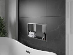 Mexen X-Wall-R étagère encastrée avec rebord et étagère 60 x 30 cm, gris pistolet brossé - 19E0603010S