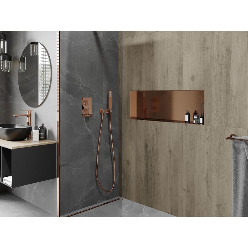 Mexen X-Wall-NR étagère encastrée sans rebord 90 x 30 cm, cuivre brossé - 19C1903010