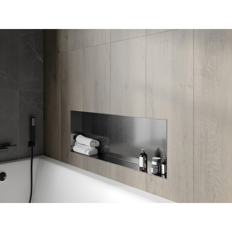 Mexen X-Wall-NR étagère encastrée sans rebord 90 x 30 cm, gris canon brossé - 19E1903010