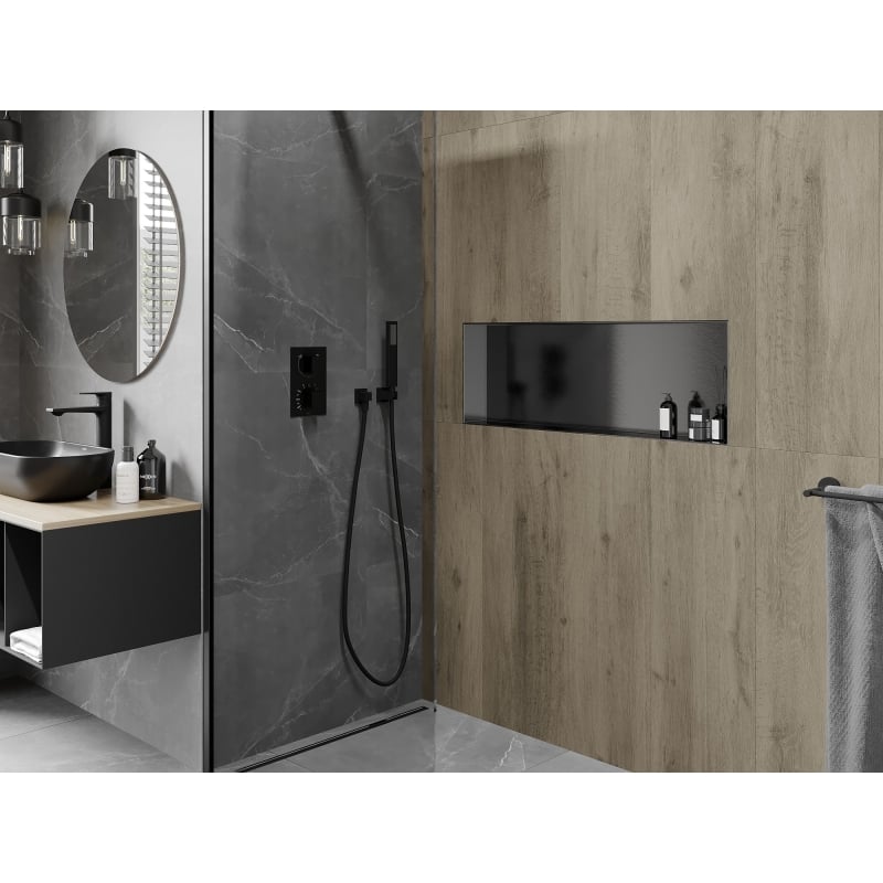 Mexen X-Wall-NR étagère encastrée sans rebord 90 x 30 cm, gris canon brossé - 19E1903010