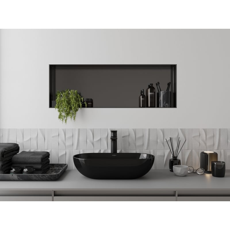 Mexen X-Wall-NR étagère encastrée sans rebord 90 x 30 cm, gris canon brossé - 19E1903010