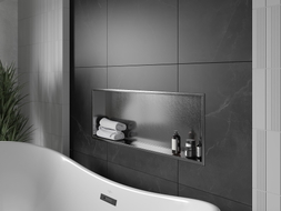Mexen X-Wall-R étagère encastrée avec collerette 90 x 30 cm, gris canon brossé - 19E0903010