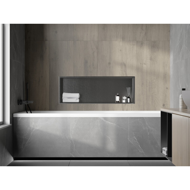 Mexen X-Wall-R étagère encastrée avec collerette 90 x 30 cm, gris canon brossé - 19E0903010