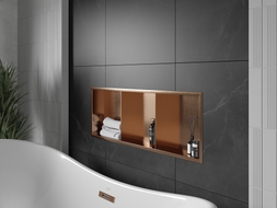 Mexen X-Wall-R étagère encastrée avec rebord et étagère 90 x 30 cm, cuivre brossé - 19C0903010S