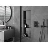 Mexen X-Wall-R étagère encastrée avec collerette et étagère 90 x 30 cm, gris gun brossé - 19E0903010S