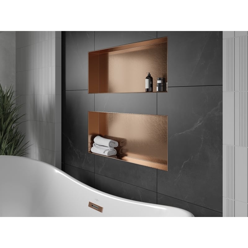 Mexen X-Wall-NR étagère encastrée sans rebord 75 x 30 cm, cuivre brossé - 19C1753010