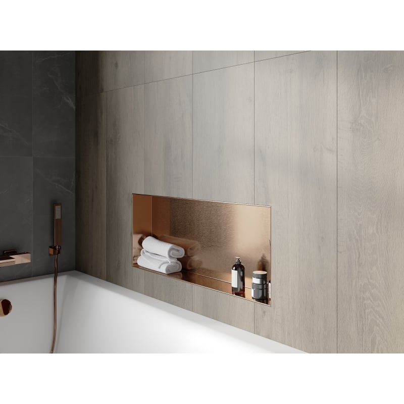 Mexen X-Wall-NR étagère encastrée sans rebord 75 x 30 cm, cuivre brossé - 19C1753010