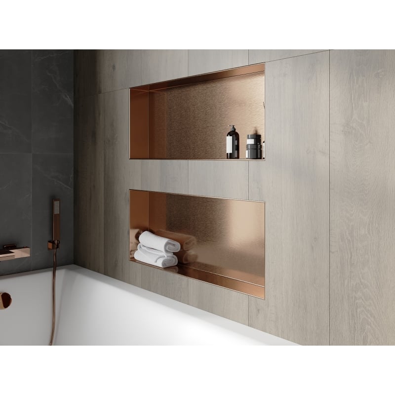 Mexen X-Wall-NR étagère encastrée sans rebord 75 x 30 cm, cuivre brossé - 19C1753010