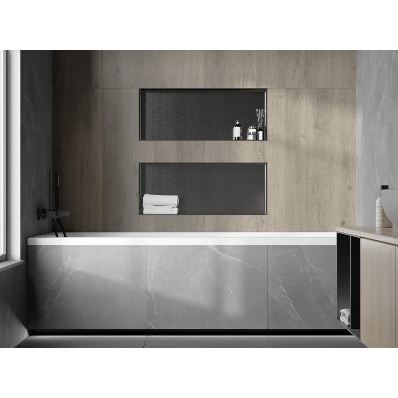 Mexen X-Wall-NR étagère encastrée sans bride 75 x 30 cm, gris canon brossé - 19E1753010