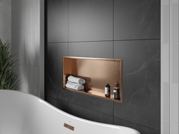 Mexen X-Wall-R étagère encastrée avec collerette 75 x 30 cm, cuivre brossé - 19C0753010