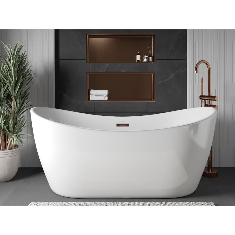 Mexen X-Wall-R étagère encastrée avec collerette 75 x 30 cm, cuivre brossé - 19C0753010