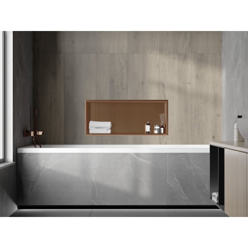 Mexen X-Wall-R étagère encastrée avec collerette 75 x 30 cm, cuivre brossé - 19C0753010