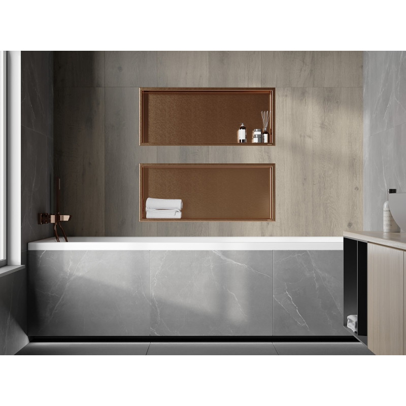 Mexen X-Wall-R étagère encastrée avec collerette 75 x 30 cm, cuivre brossé - 19C0753010