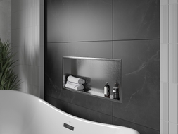 Mexen X-Wall-R étagère encastrée avec collerette 75 x 30 cm, gris pistolet brossé - 19E0753010