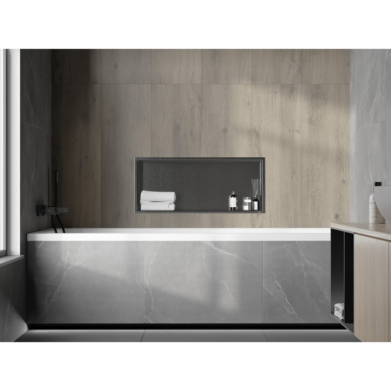 Mexen X-Wall-R étagère encastrée avec collerette 75 x 30 cm, gris pistolet brossé - 19E0753010