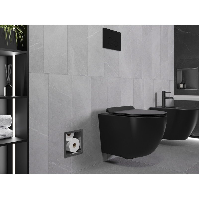 Mexen X-Wall-B porte-papier toilette, gris métallisé brossé - 19E5