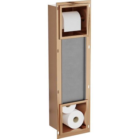 Mexen X-Wall-BP support de papier toilette avec chargeur, cuivre brossé - 19C4