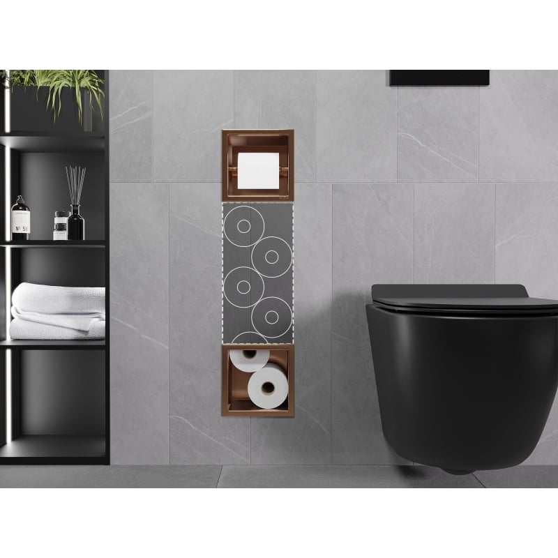Mexen X-Wall-BP support de papier toilette avec chargeur, cuivre brossé - 19C4
