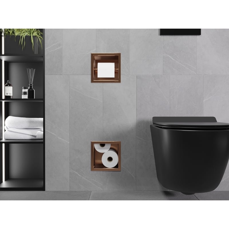 Mexen X-Wall-BP support de papier toilette avec chargeur, cuivre brossé - 19C4