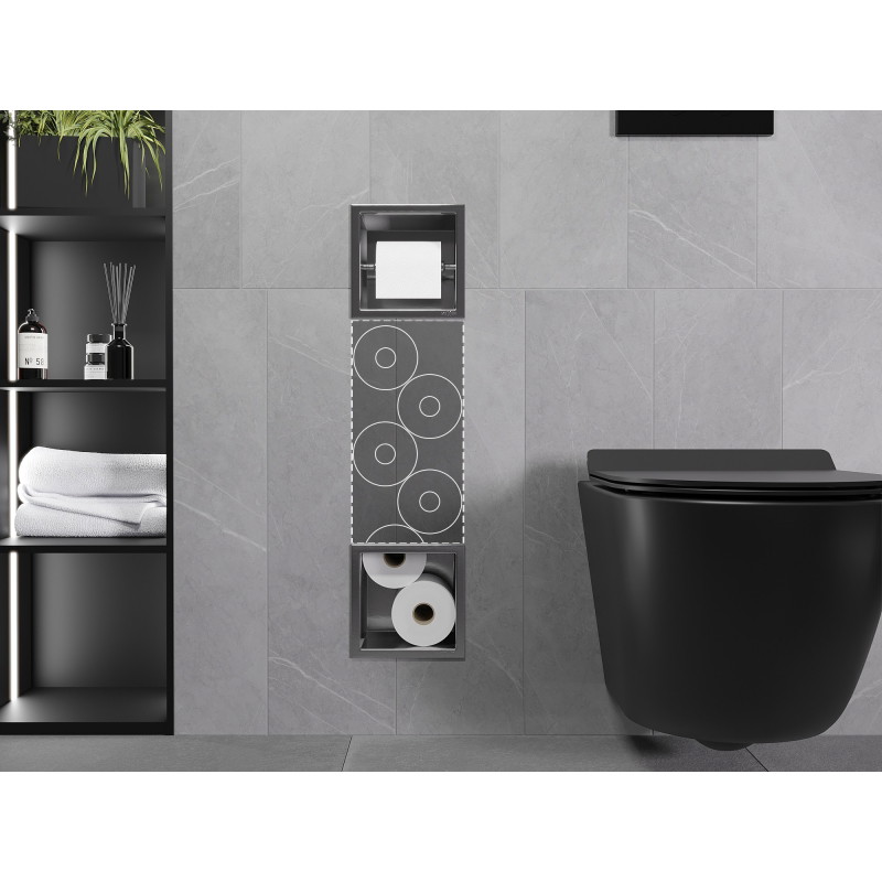 Mexen X-Wall-BP porte-papier toilette avec chargeur, gris fusil brossé - 19E4