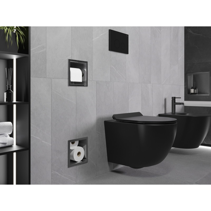 Mexen X-Wall-BP porte-papier toilette avec chargeur, gris fusil brossé - 19E4
