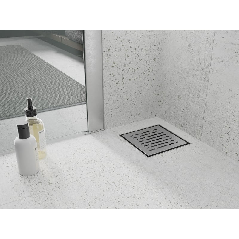 Mexen Flat-Q M01 siphon de sol carré 12 x 12 cm, inox - 1010312