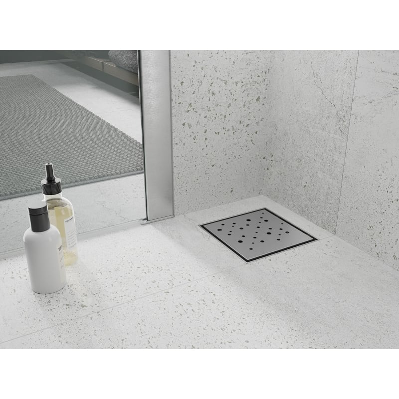 Mexen Flat-Q M12 collecteur de sol carré 12 x 12 cm, inox - 1010412
