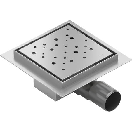 Mexen Flat-Q M12 siphon de sol carré 15 x 15 cm, inox - 1010415