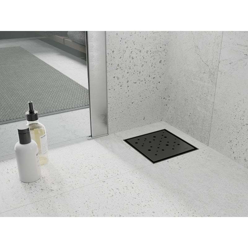 Mexen Flat-Q M12 siphon de sol carré 12 x 12 cm, noir - 1710412