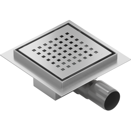 Mexen Flat-Q M08 siphon de sol carré 12 x 12 cm, inox - 1010512