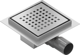 Mexen Flat-Q M08 siphon de sol carré 12 x 12 cm, inox - 1010512