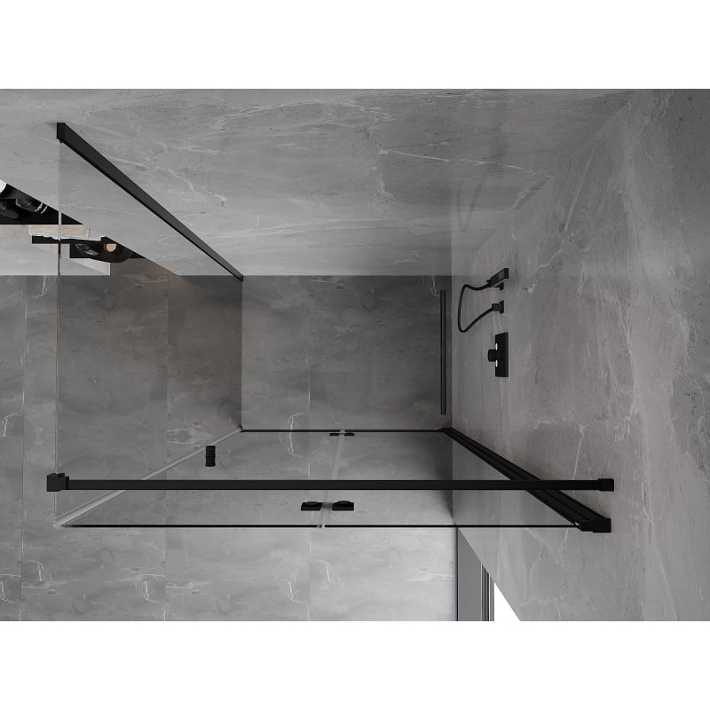 Mexen Mist-F cabine de douche pliante droite 85 x 75 cm, transparente, noire - 8A6T-085-075-70-00-P