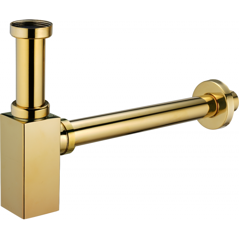 Mexen demi siphon carré pour lavabo, Or - 79960-50