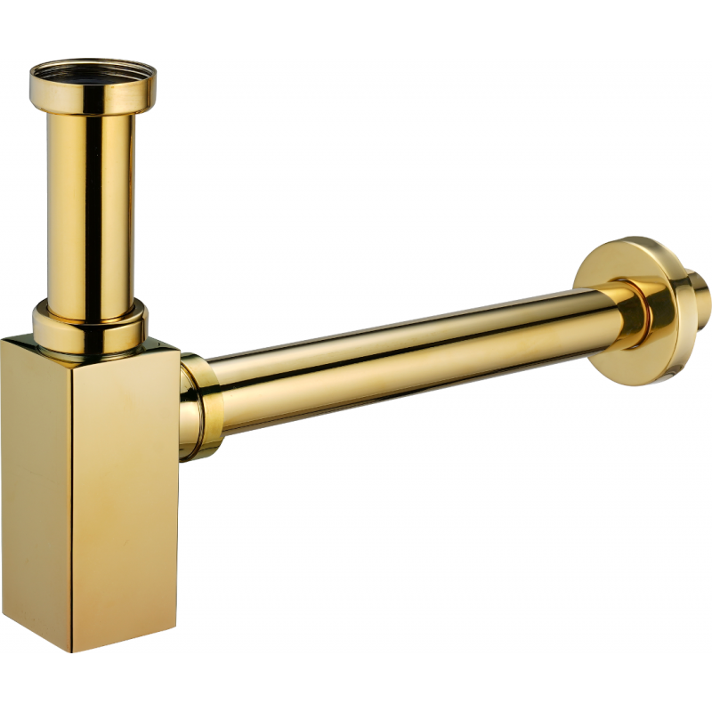 Mexen demi-siphon de lavabo carré, doré - 79960-50