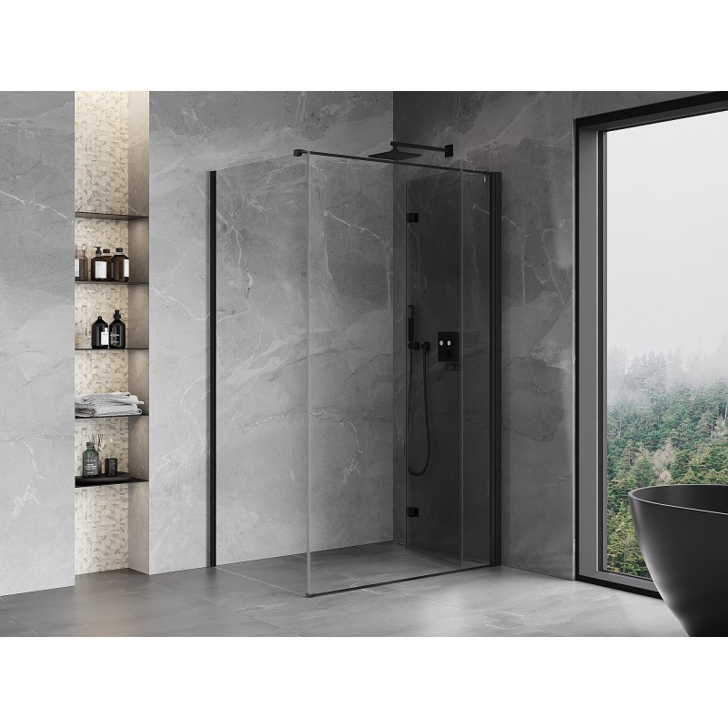 Mexen Mist-F cabine de douche pliante droite 80 x 95 cm, transparent, noir - 8A6T-080-095-70-00-P