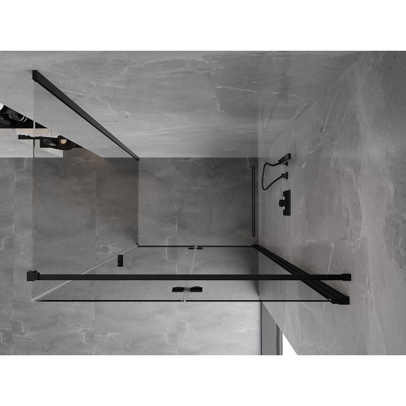 Mexen Mist-F cabine de douche pliante droite 105 x 110 cm, transparente, noire - 8A6T-105-110-70-00-P