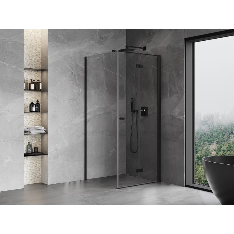 Mexen Mist-F cabine de douche pliante droite 110 x 110 cm, transparent, noire - 8A6T-110-110-70-00-P