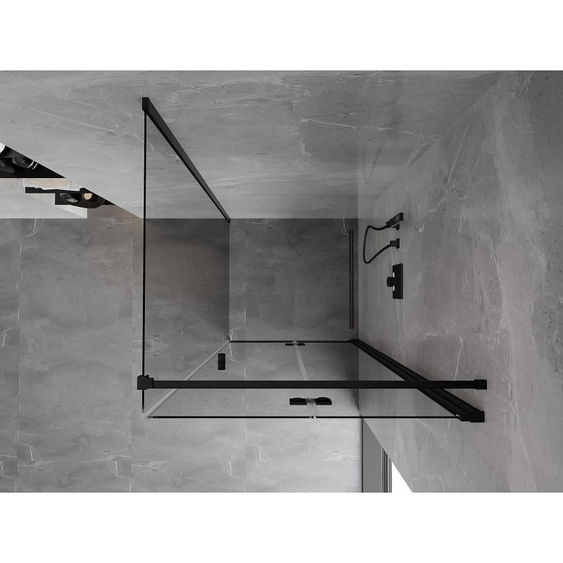 Mexen Mist-F cabine de douche pliante droite 110 x 110 cm, transparent, noire - 8A6T-110-110-70-00-P