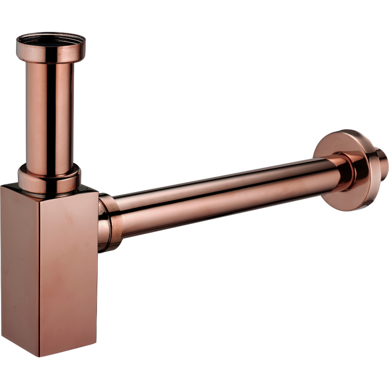 Mexen demi siphon carré pour lavabo, Or rose - 79960-60