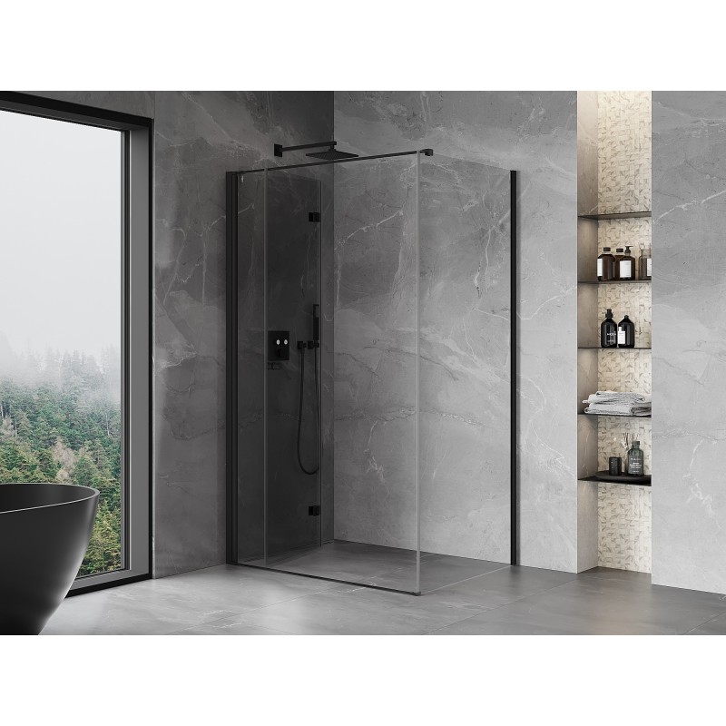 Mexen Mist-F cabine de douche pliable gauche 80 x 85 cm, transparent, noir - 8A6T-080-085-70-00-L