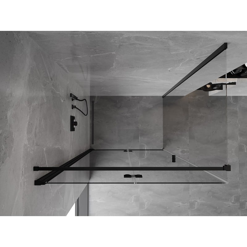 Mexen Mist-F cabine de douche pliante gauche 115 x 120 cm, transparent, noir - 8A6T-115-120-70-00-L