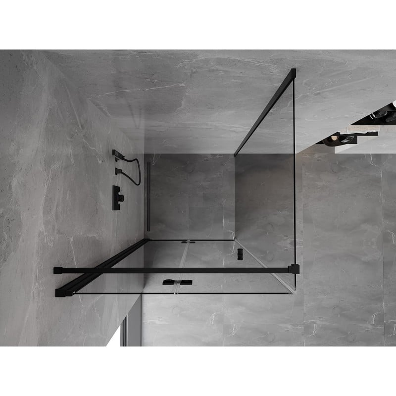Mexen Mist-F cabine de douche pliante gauche 120 x 120 cm, transparent, noir - 8A6T-120-120-70-00-L