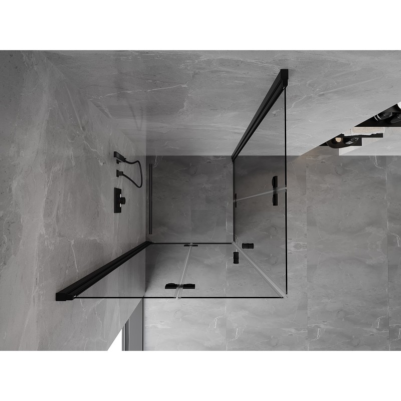Mexen Mist-F Duo cabine de douche pliante 75 x 75 cm, transparent, noir - 8A6-075L-075P-70-00
