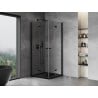 Mexen Mist-F Duo cabine de douche pliante 120 x 120 cm, transparent, noir - 8A6-120L-120P-70-00
