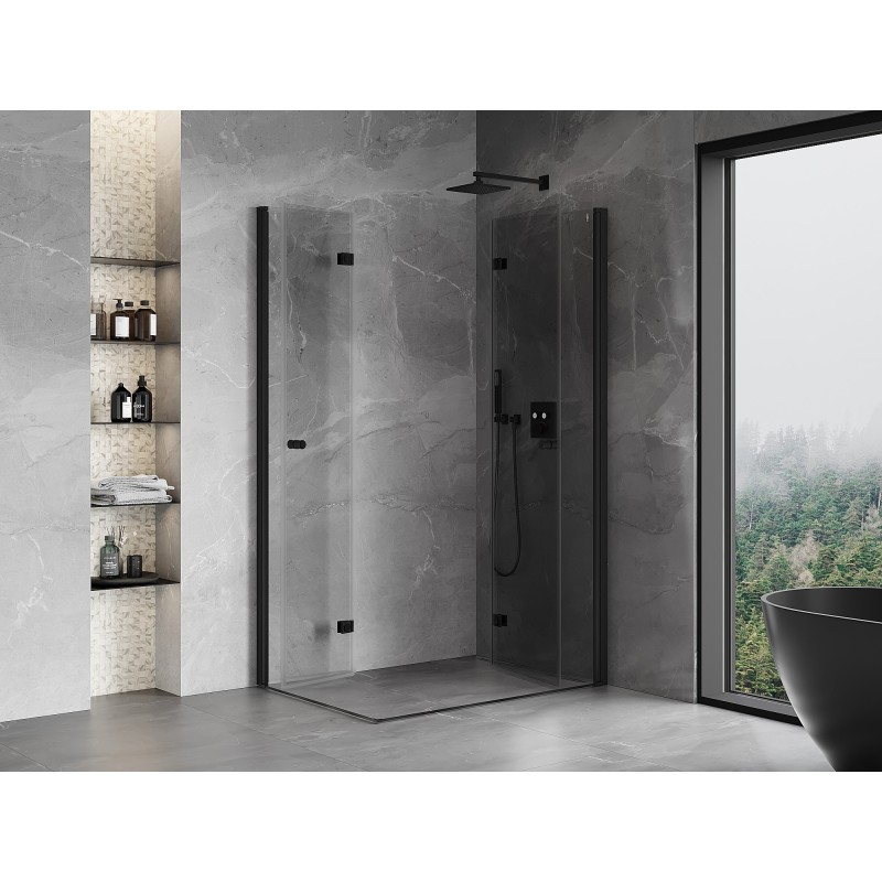 Mexen Mist-F Duo cabine de douche pliante droite 85 x 100 cm, transparent, noir - 8A6-085L-100P-70-00