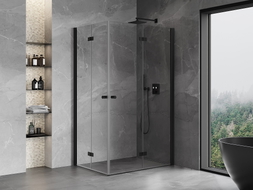 Mexen Mist-F Duo cabine de douche pliante droite 90 x 105 cm, transparent, noir - 8A6-090L-105P-70-00