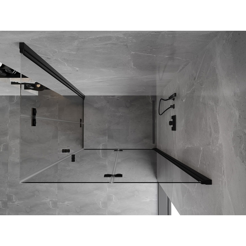 Mexen Mist-F Duo cabine de douche pliante droite 75 x 115 cm, transparent, noir - 8A6-075L-115P-70-00